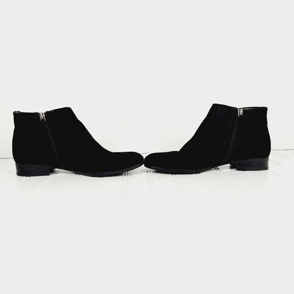 Franco Sarto L Rent Black Woman's Suede Leather Side Zip Ankle Boots I120 - Picture 7 of 12